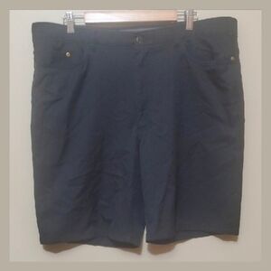 Haggar Black Flat Front Shorts Tailored Mens Size 40 Golf 100% Polyester